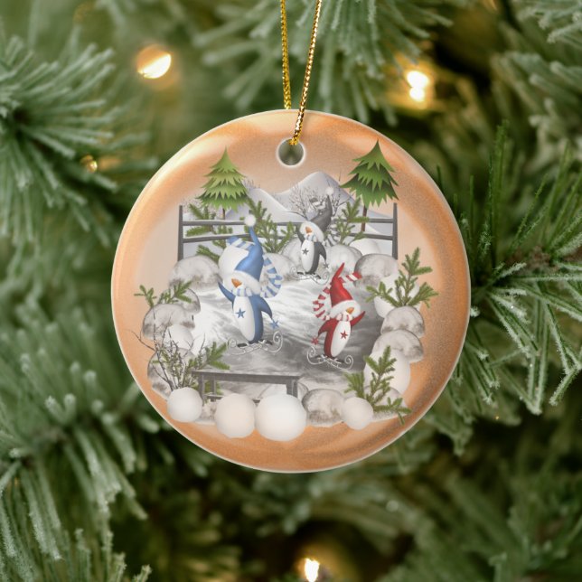Christmas Penguin Ceramic Ornament (Tree)