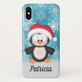 Christmas Penguin cute add name Case-Mate iPhone Case
