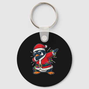 Christmas Penguin Dabbing Lights Santa Xmas For Me Key Ring