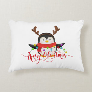 Christmas penguin decorative cushion