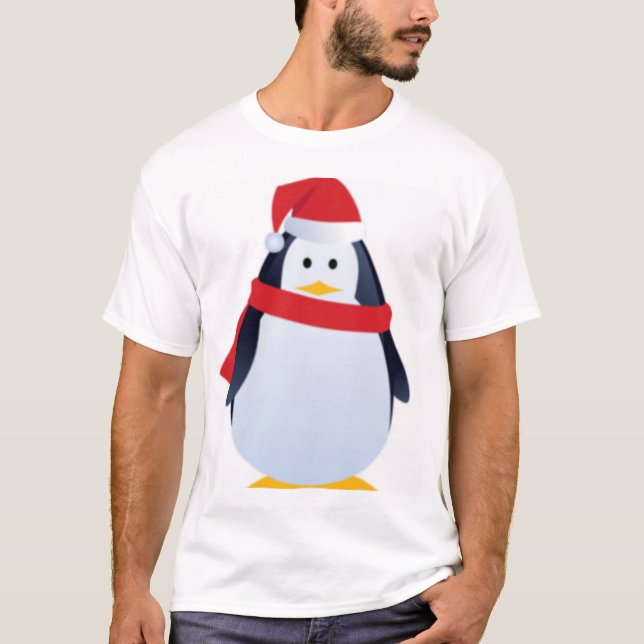 Christmas Penguin Face T-Shirt (Front)