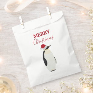 Christmas Penguin Funny Animal with Santa Hat Favour Bags