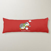 Christmas penguin getting a snow ball