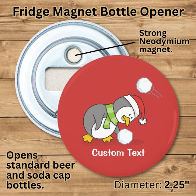 Christmas penguin getting a snow ball bottle opener (Creator Uploaded)