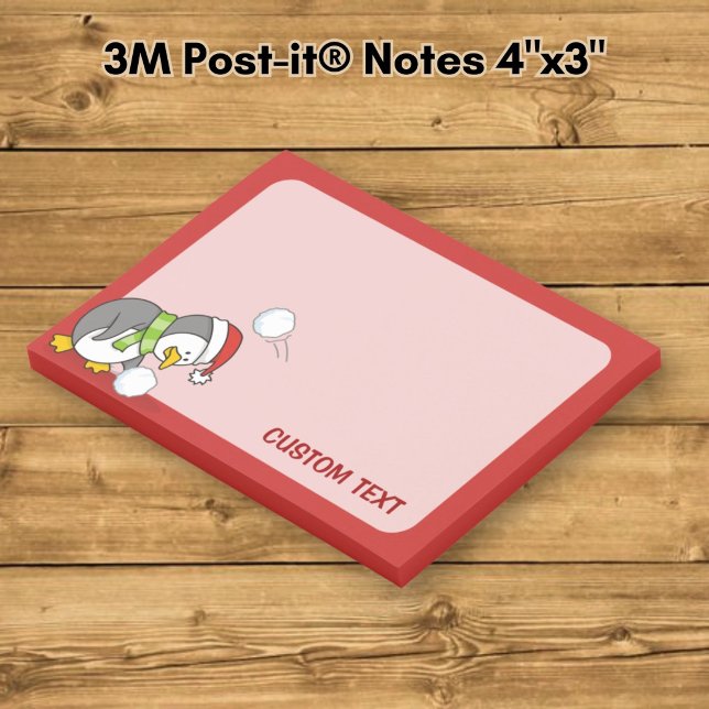 Christmas penguin getting a snow ball post-it notes (Creator Uploaded)