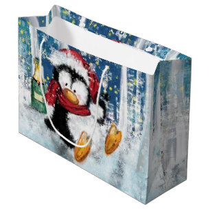 Christmas Penguin Gift Bag