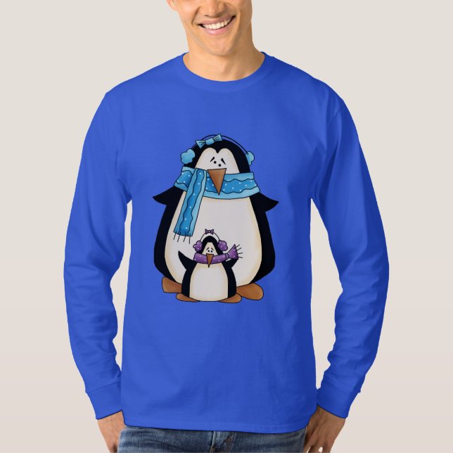 Christmas penguin Holiday cartoon t-shirt (Front)