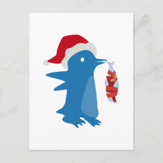 Christmas Penguin Holiday Postcard