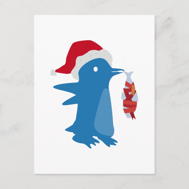 Christmas Penguin Holiday Postcard (Front)