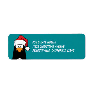 Christmas Penguin in a Santa Hat