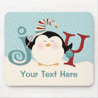 Christmas Penguin Joy Mouse Pad