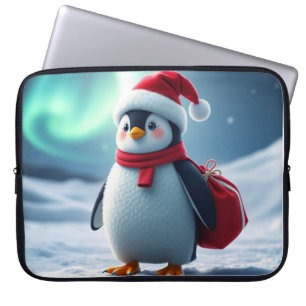 Christmas penguin laptop sleeve