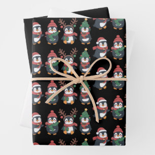 Christmas Penguin Lover Cute Animals Family Xmas Wrapping Paper Sheet