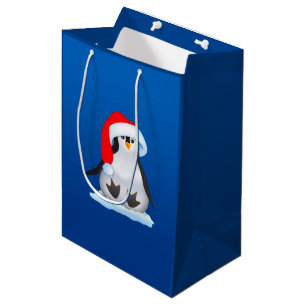 Christmas Penguin Medium Gift Bag