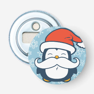 Christmas Penguin Moustache Trend Bottle Opener