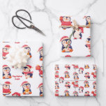 Christmas Penguin name Wrapping Paper Sheet<br><div class="desc">Christmas Penguin name wrapping paper sheets. Personalise with name on the first sheet.</div>