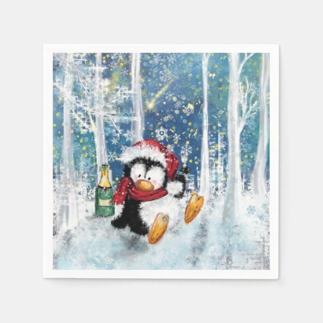 Christmas Penguin Napkins (Front)