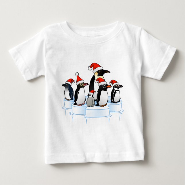 Christmas Penguin Party Baby T-Shirt (Front)