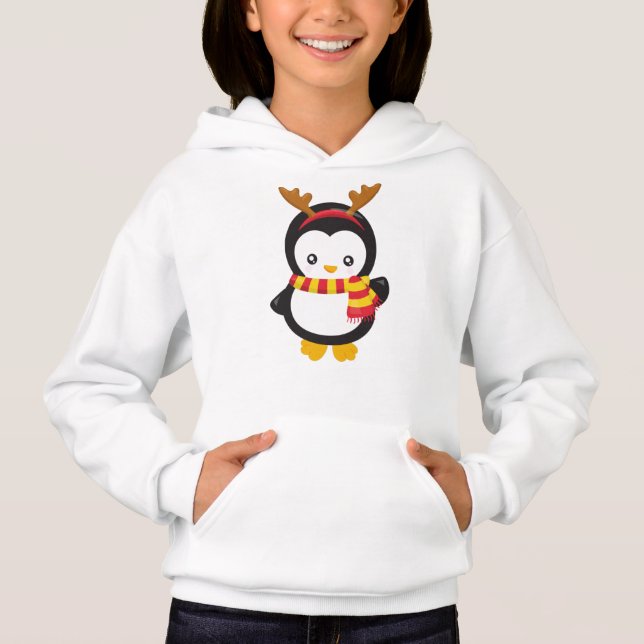 Christmas Penguin, Penguin With Scarf, Antlers (Front)