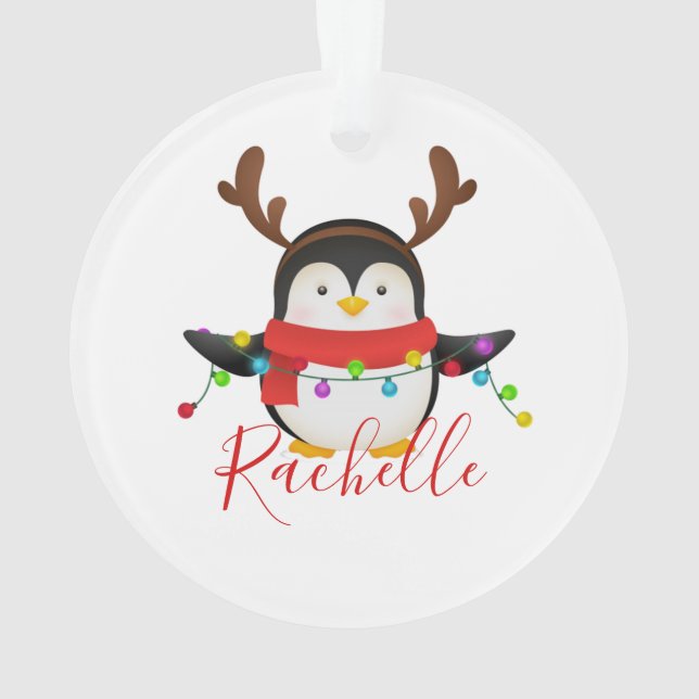 Christmas penguin personalised ornament (Back)