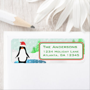Christmas Penguin Return Address