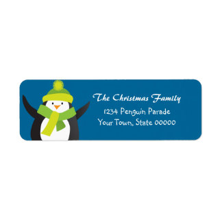 Christmas Penguin Return Address Label