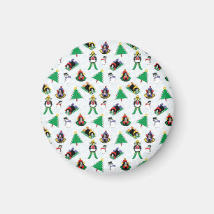 Christmas penguin skiing magnet