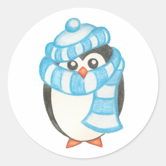 Christmas Penguin Sticker (Front)