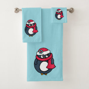 Christmas Penguin Towel Set 