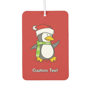 Christmas penguin walking on snow car air freshener