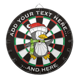 Christmas penguin walking on snow dartboard