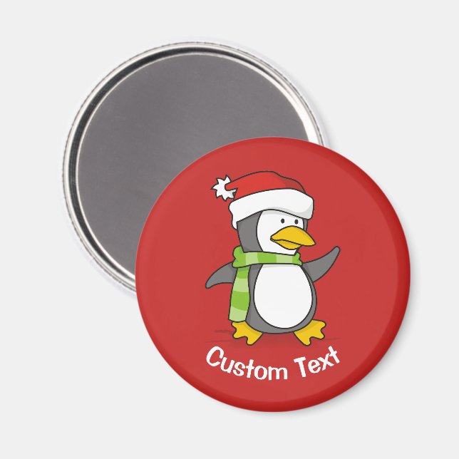 Christmas penguin walking on snow magnet (Front/Back)