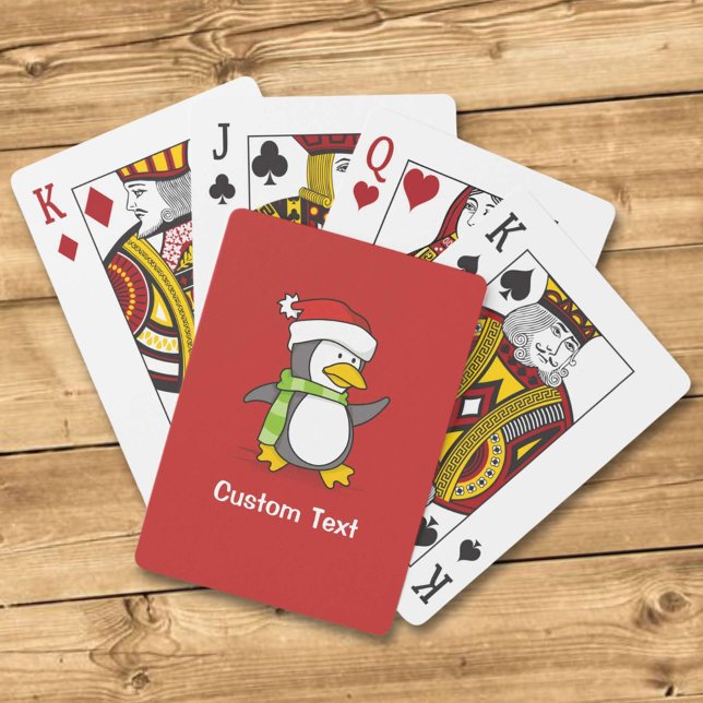 Christmas penguin walking on snow playing cards (Creator Uploaded)