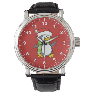Christmas penguin walking on snow watch