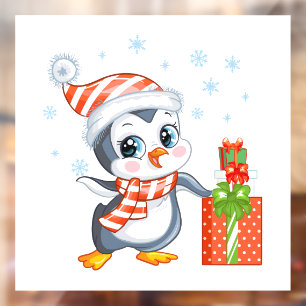 Christmas Penguin Window Cling