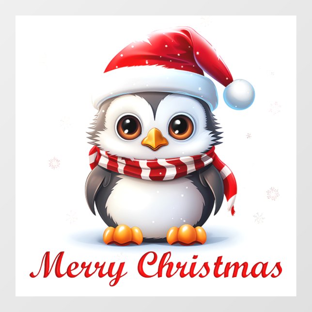 Christmas Penguin Window Cling (Sheet)