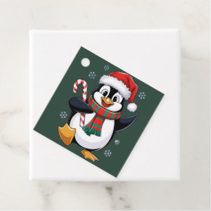 Christmas penguin with Bonnet and Sugar Cane Favour Tags