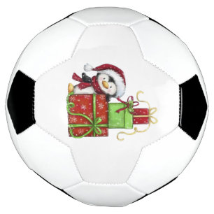 Christmas Penguin with Gifts - Festive Fun Decor Soccer Ball