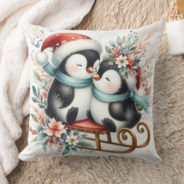 Christmas Penguins 1 Cushion (Blanket)