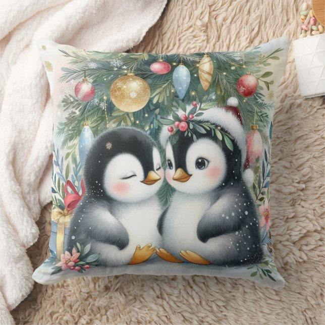 Christmas Penguins 6 Cushion (Blanket)