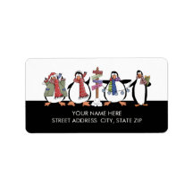 Christmas Penguins Address Mailing Labels
