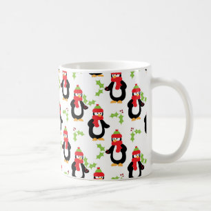 Christmas Penguins and Holly Mug