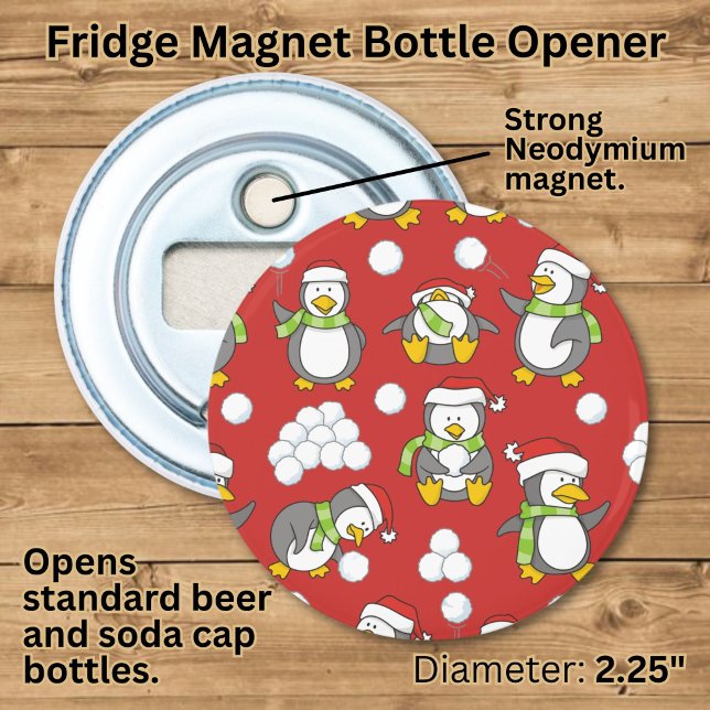 Christmas penguins background bottle opener (Creator Uploaded)