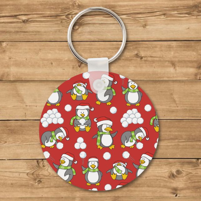 Christmas penguins background key ring (Creator Uploaded)