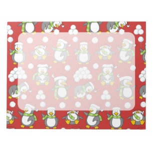 Christmas penguins background notepad