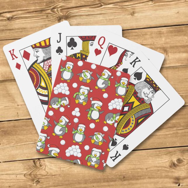 Christmas penguins background playing cards (Creator Uploaded)