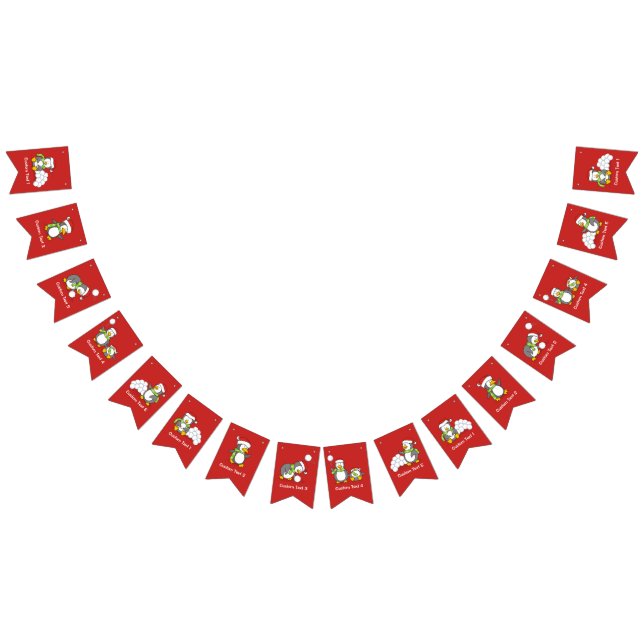 Christmas penguins bunting  (All)