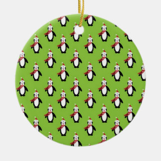 Christmas Penguins Ceramic Tree Decoration
