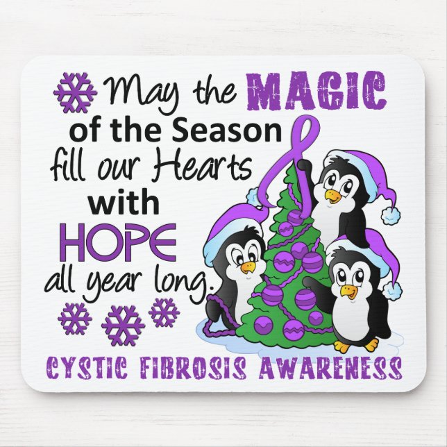 Christmas Penguins Cystic Fibrosis Mouse Pad (Front)