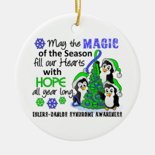 Christmas Penguins Ehlers Danlos Syndrome EDS Ceramic Tree Decoration